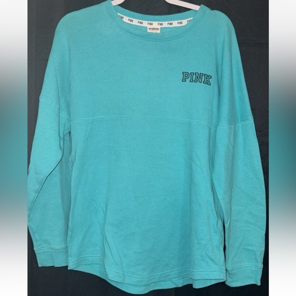 PINK Victoria's Secret Teal Long Sleeve Shirt - Picture 3 of 3